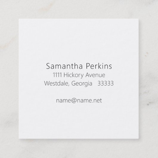 Eenvoudig Elegant Roze en Wit Handgemaakt Met Lief Vierkante Visitekaartje (Achterkant)