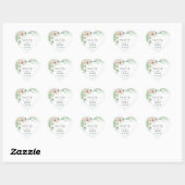 Eenvoudig Elegant Roze Geometrisch Bloemengroen Hart Sticker (Vel)