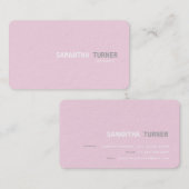 Eenvoudig Elegant Roze Getextureerd Professioneel  Visitekaartje (Voorkant / Achterkant)