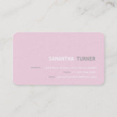 Eenvoudig Elegant Roze Getextureerd Professioneel  Visitekaartje (Achterkant)
