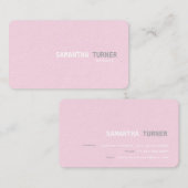 Eenvoudig Elegant Roze Getextureerd Professioneel  Visitekaartje (Voorkant / Achterkant)