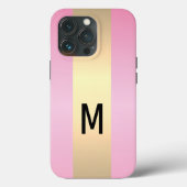 Eenvoudig Elegant Roze Goud Metallic monogrammed Case-Mate iPhone Case (Achterkant)