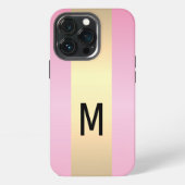 Eenvoudig Elegant Roze Goud Metallic monogrammed iPhone Hoesje (Achterkant)