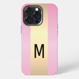 Eenvoudig Elegant Roze Goud Metallic monogrammed iPhone 13 Pro Hoesje