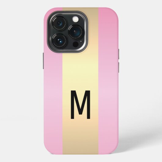 Eenvoudig Elegant Roze Goud Metallic monogrammed iPhone Hoesje (Achterkant)