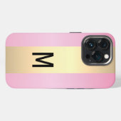 Eenvoudig Elegant Roze Goud Metallic monogrammed iPhone Hoesje (Achterkant horizontaal)