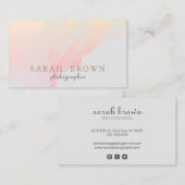 Eenvoudig elegant roze kleurige verloopgradiënt gr visitekaartje (Voorkant / Achterkant)