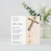 Eenvoudig elegant roze kruis baptisme/Christening Kaart (Staand voorkant)