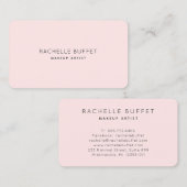 Eenvoudig Elegant Roze Makeup Artist Visitekaartje (Voorkant / Achterkant)