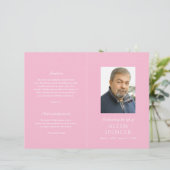 Eenvoudig Elegant Roze Modern Begrafenisprogramma (Staand voorkant)