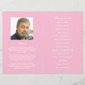 Eenvoudig Elegant Roze Modern Begrafenisprogramma (Achterkant)