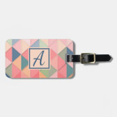 Eenvoudig Elegant Roze Monogram Aanvankelijk Bagagelabel (Voorkant horizontaal)