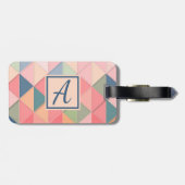 Eenvoudig Elegant Roze Monogram Aanvankelijk Bagagelabel (Achterkant horizontaal)