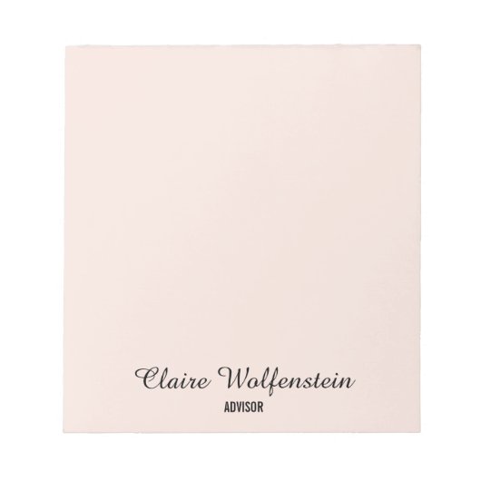 Eenvoudig Elegant Roze Roos Professionele Notitieblok (Voorkant)