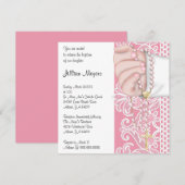 Eenvoudig elegant roze Rosary Baptism/Christening Kaart (Voorkant / Achterkant)