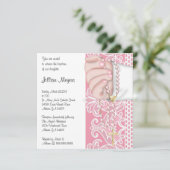 Eenvoudig elegant roze Rosary Baptism/Christening Kaart (Staand voorkant)