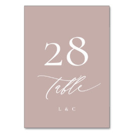Eenvoudig Elegant Roze Taupe Calligraphy Wedding Kaart
