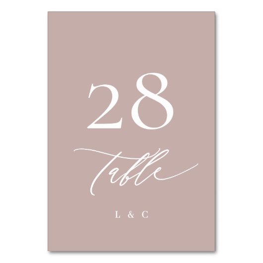 Eenvoudig Elegant Roze Taupe Calligraphy Wedding Kaart (Achterkant)
