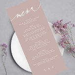 Eenvoudig Elegant Roze Taupe Calligraphy Wedding Menu<br><div class="desc">slim menu om het collectie aan te passen *als u meer papieren opties wilt,  kunt u dit ontwerp overbrengen naar een slim programma *of voor meer hulp contact met mij opnemen</div>