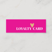 Eenvoudig Elegant Roze Wit Faux Goud Hart Klantenkaartje (Voorkant)