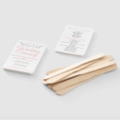 Eenvoudig Elegant Roze Wit & Grijs Huwelijksprogra Handwaaier (Niet-gemonteerd)