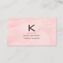 Eenvoudig Elegant Roze Wolk Monogram Persoonlijk