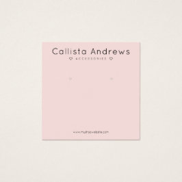 Eenvoudig elegant roze zwart hartenbedekking vierkante visitekaartjes