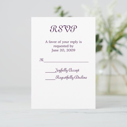 Eenvoudig Elegant RSVP (Staand voorkant)