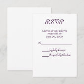 Eenvoudig Elegant RSVP Kaartje (Voorkant / Achterkant)