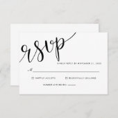 Eenvoudig Elegant RSVP Script Bruiloft (Voorkant / Achterkant)