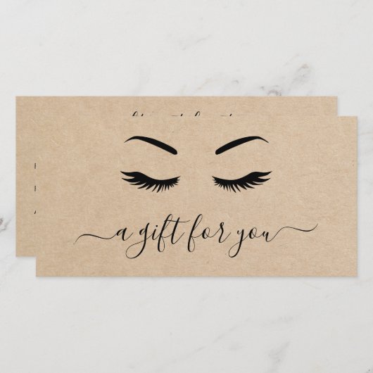 Eenvoudig Elegant Rustic Lashes Cadeaubon (Voorkant / Achterkant)