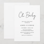 Eenvoudig Elegant Rustic Script Modern Baby shower Kaart (Voorkant / Achterkant)