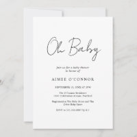 Eenvoudig Elegant Rustic Script Modern Baby shower