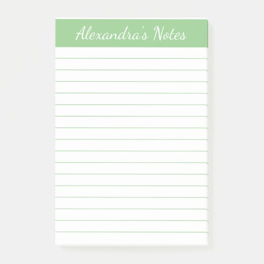 Eenvoudig Elegant Sage Chic Script Loned Personate Post-it® Notes (Voorkant)