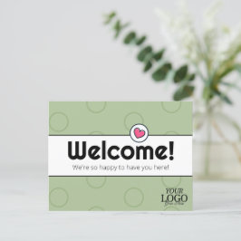 Eenvoudig Elegant Sage Green Business Welkom Briefkaart