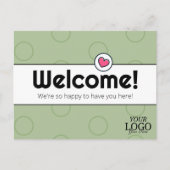 Eenvoudig Elegant Sage Green Business Welkom Briefkaart (Voorkant)