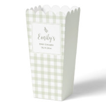 Eenvoudig Elegant Sage Green Gingham Baby shower