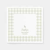 Eenvoudig Elegant Sage Green Gingham Baby shower Servet (Voorkant)
