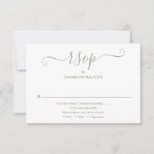 Eenvoudig Elegant Sage Green Script RSVP Kaartje (Voorkant)