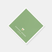 Eenvoudig Elegant Saliegroen Gouden Hart Trouw   Servet (Hoek)