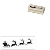 Eenvoudig Elegant Santa's Reindeer Sleigh Motief Rubberstempel (Gestempeld)