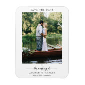 Eenvoudig Elegant Save the Date Script Trouwfoto Magneet (Verticaal)