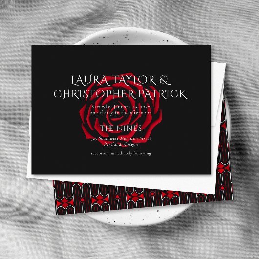 Eenvoudig Elegant Scarlet Roos Kaart