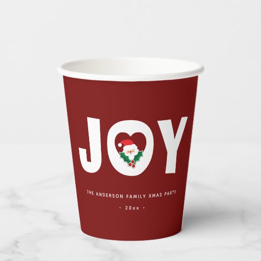 Eenvoudig Elegant Schattige Kerstfeest Papieren Bekers (Achterkant)