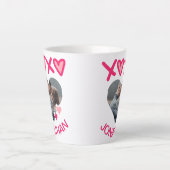 Eenvoudig Elegant Schattige Liefde Valentijns Paar Latte Mok (Voorkant)