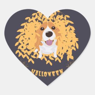 Eenvoudig Elegant Schattige mijn hond en halloween Hart Sticker