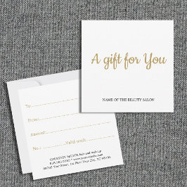 Eenvoudig Elegant Schoon Witte Nep Gouden Cadeau Notitiekaartje