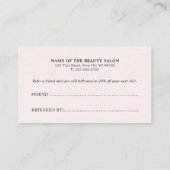 Eenvoudig elegant schoonheids-Roos voor lichte tex Aanbevelingskaartje (Achterkant)