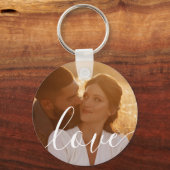 Eenvoudig Elegant Schrift 2 Foto Sleutelhanger (Achterkant)