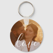 Eenvoudig Elegant Schrift 2 Foto Sleutelhanger (Achterkant)